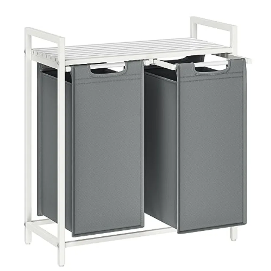 Laundry Hamper with 2 Pull-Out and Removable Bags Integrated Shelf and Durable Metal Frame 2 x 12.1 Gallons 46 L Capacity Ideal
Laundry Hamper with 2 Pull-Out and Removable Bags Integrated Shelf and Durable Metal Frame 2 x 12.1 Gallons 46 L Capacity Ideal