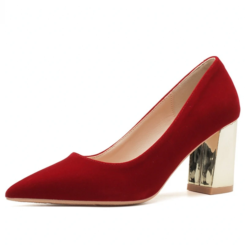 New Thick High Heels Suede Leather Red Pumps For Women Wedding Bride Bridesmaid Shoes Pointed Toe Shoes Plus Size 34-44 X036
New Thick High Heels Suede Leather Red Pumps For Women Wedding Bride Bridesmaid Shoes Pointed Toe Shoes Plus Size 34-44 X036