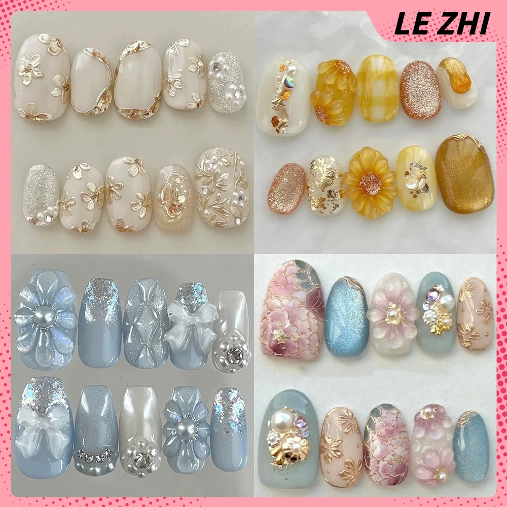 10Pcs Light Luxury Handmade Almond Press On Nail Gilding Flower Bowknot Pearl Diamond Cat Eyes Wearable Nails Party Stickers
10Pcs Light Luxury Handmade Almond Press On Nail Gilding Flower Bowknot Pearl Diamond Cat Eyes Wearable Nails Party Stickers