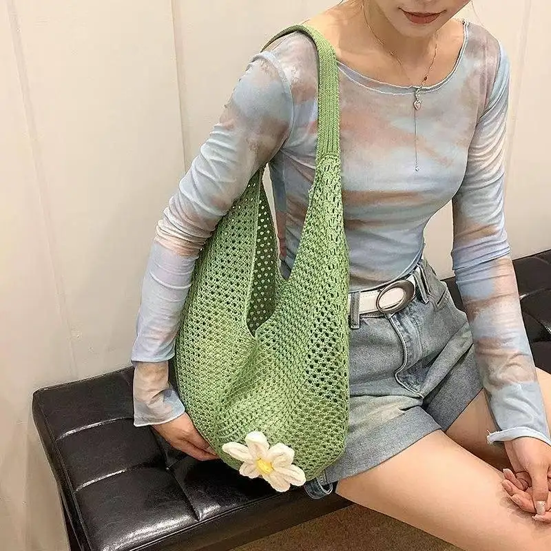 Summer Handmade Woven Bag Women'S Shoulder Bag Large Capacity Tote Bag Seaside Beach Vacation Cotton Thread Knitted Bag
Summer Handmade Woven Bag Women'S Shoulder Bag Large Capacity Tote Bag Seaside Beach Vacation Cotton Thread Knitted Bag