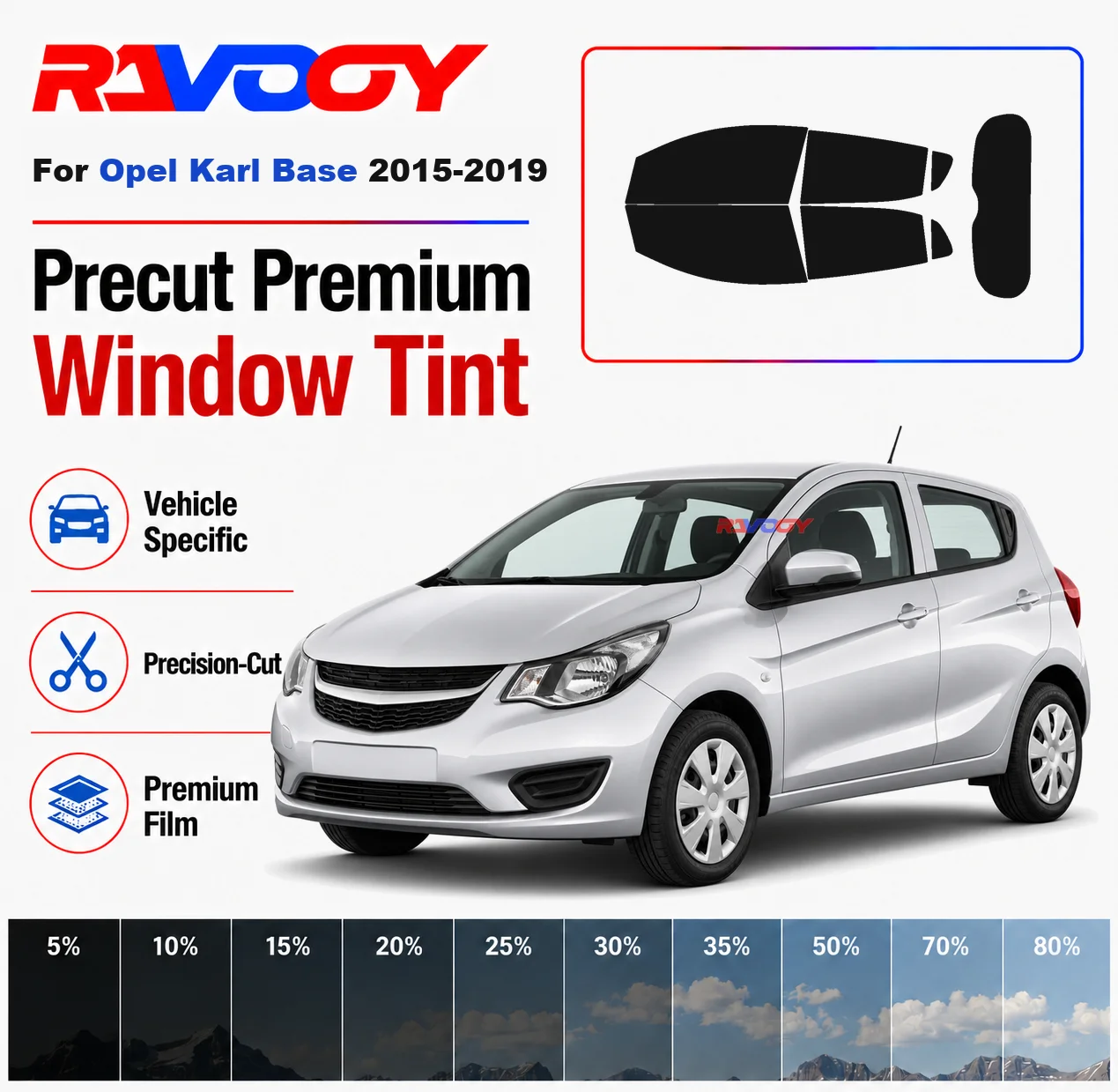 Premium Precut Window Tint Kit Front Rear Windows Rear Windshield For Opel Karl Base 2015-2019 Complete Set Nano Ceramic Film
Premium Precut Window Tint Kit Front Rear Windows Rear Windshield For Opel Karl Base 2015-2019 Complete Set Nano Ceramic Film