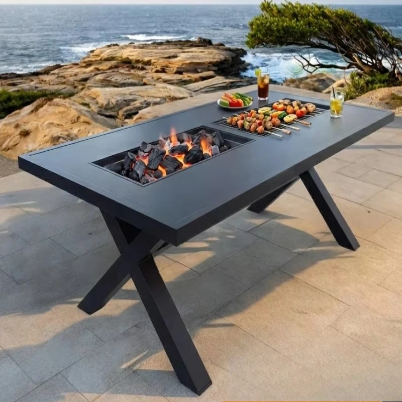 Modern Black Aluminum BBQ Table Dining Set Outdoor Garden Patio Furniture
Modern Black Aluminum BBQ Table Dining Set Outdoor Garden Patio Furniture