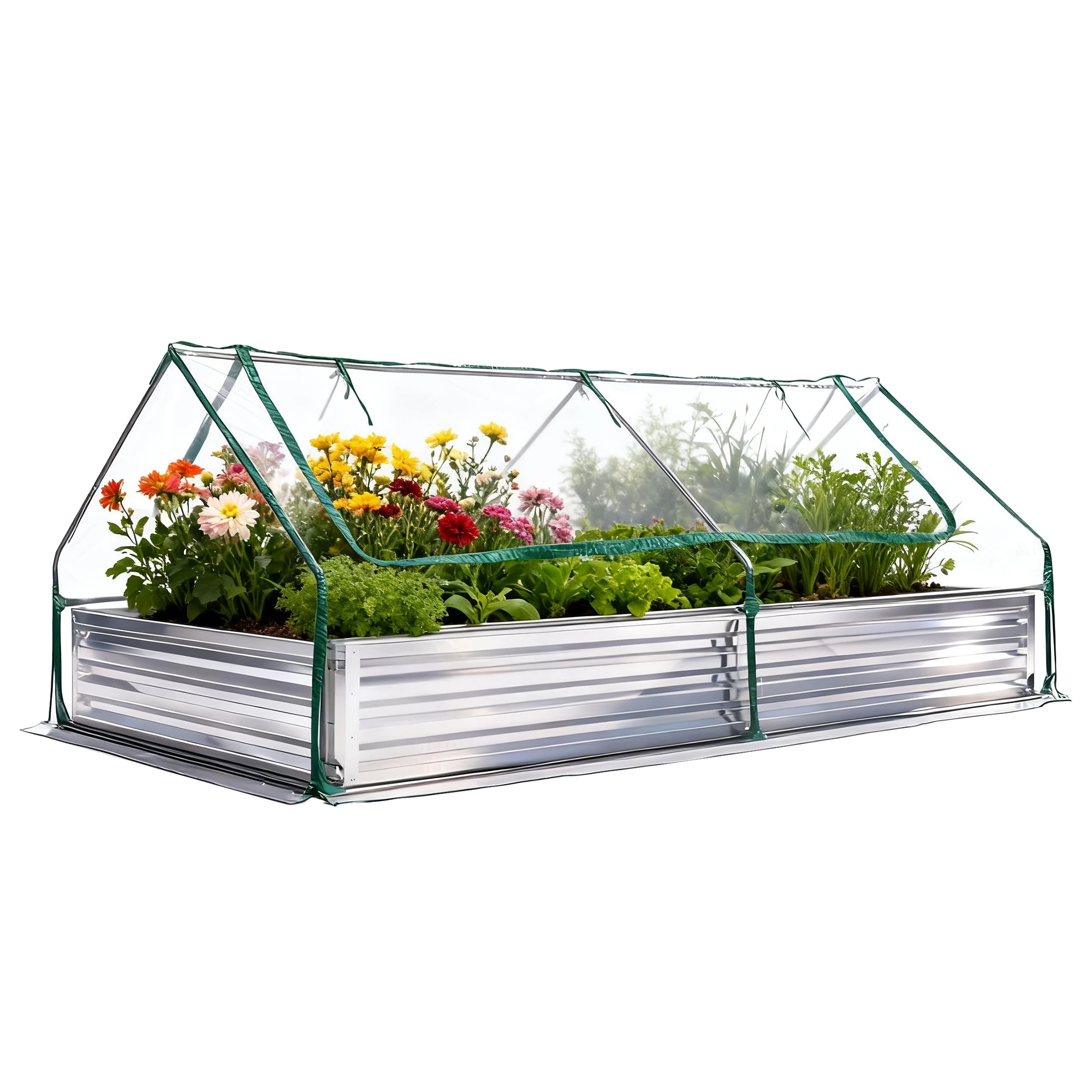 JHK 6x3x2ft Large Metal Garden Bed Galvanized Raised Garden Bed with Cover Planter Box Outdoor for Deep-Rooted Vegetables Flower
JHK 6x3x2ft Large Metal Garden Bed Galvanized Raised Garden Bed with Cover Planter Box Outdoor for Deep-Rooted Vegetables Flower