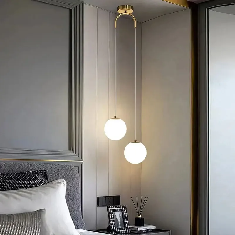 Modern Glass LED Pendant Lights Nordic Living Room Bedroom Fixtures Indoor Lighting Restaurant Bar Home Decor Hanging Lamp 220V
Modern Glass LED Pendant Lights Nordic Living Room Bedroom Fixtures Indoor Lighting Restaurant Bar Home Decor Hanging Lamp 220V