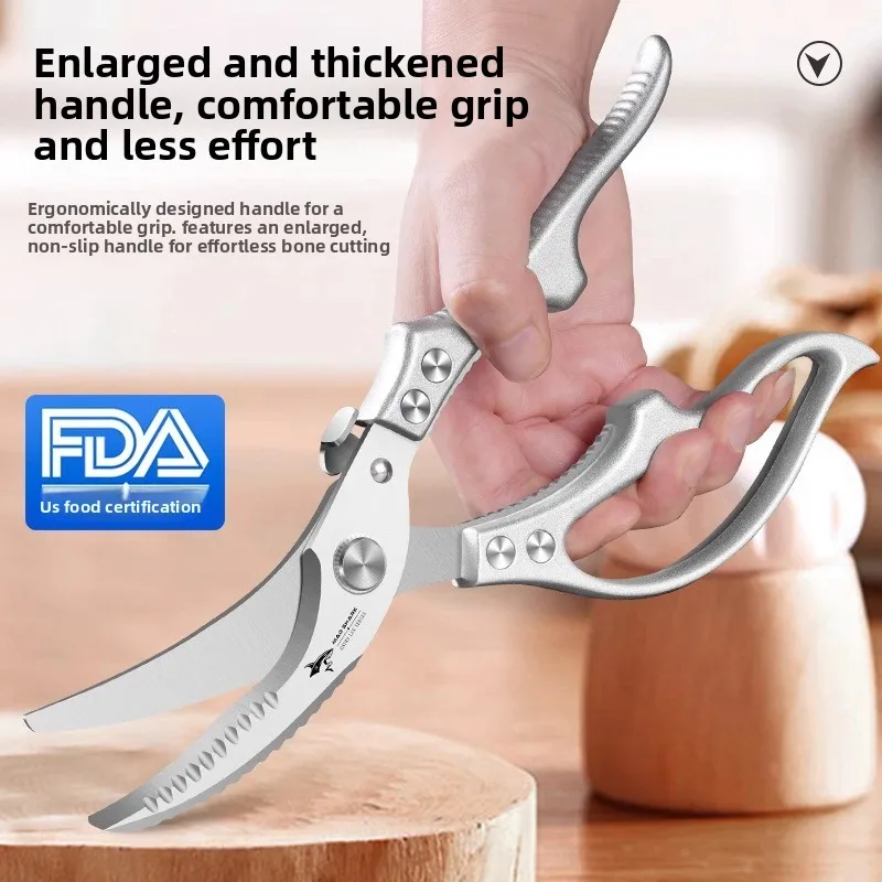 German Stainless Steel, Kitchen Scissors, Strong Chicken Bone Scissors, High Hardness Sharp Chicken
German Stainless Steel, Kitchen Scissors, Strong Chicken Bone Scissors, High Hardness Sharp Chicken