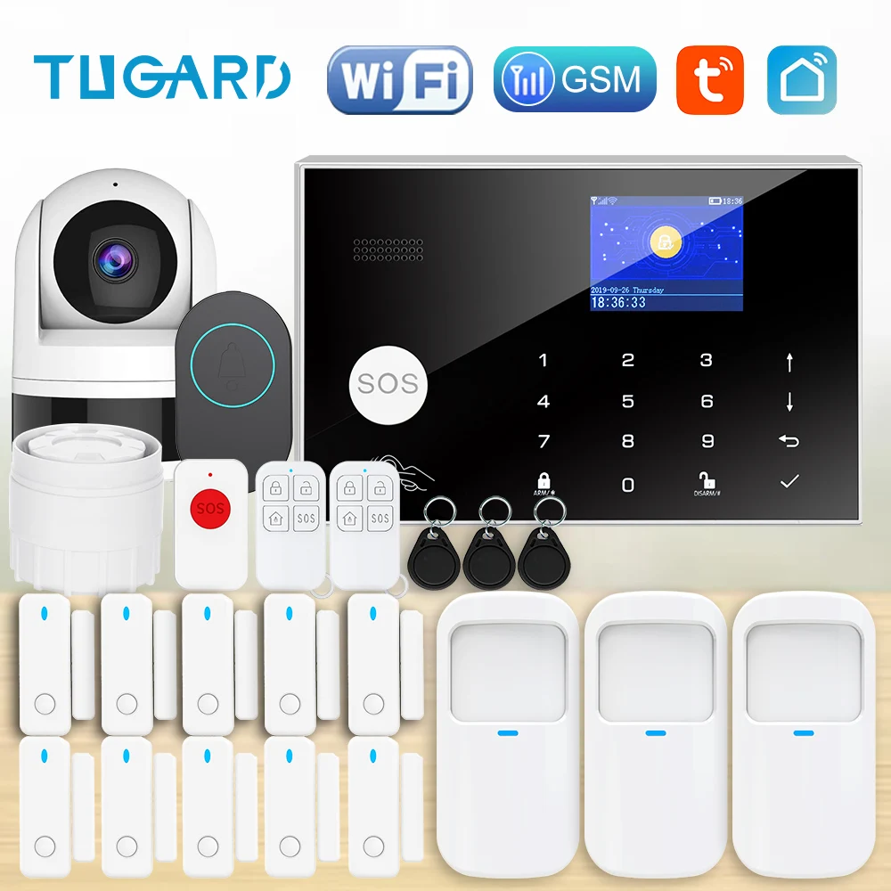 Управление приложением Tuya GSM Wi-Fi Умная домашняя охранная сигнализация Беспроводной хост сигнализации с датчиком движения двери Профессиональный комплект безопасности
Управление приложением Tuya GSM Wi-Fi Умная домашняя охранная сигнализация Беспроводной хост сигнализации с датчиком движения двери Профессиональный комплект безопасности