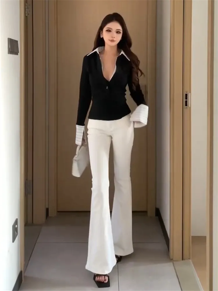 High Waist Flared Jeans Women's Spring Autumn Slim Fit Elastic Floor-Length Pants Long White Spicy Girl Denim High Rise
High Waist Flared Jeans Women's Spring Autumn Slim Fit Elastic Floor-Length Pants Long White Spicy Girl Denim High Rise