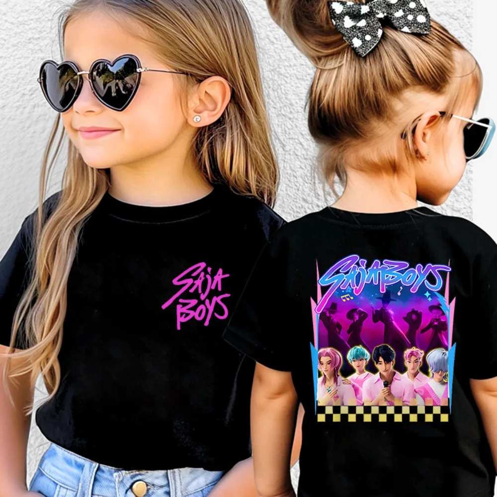 Футболка KPop Demon Hunters для женщин и девочек, летняя, с коротким рукавом, в стиле аниме SAJA BOYS, футболка Jinu Saja, комплект для родителей и детей
Футболка KPop Demon Hunters для женщин и девочек, летняя, с коротким рукавом, в стиле аниме SAJA BOYS, футболка Jinu Saja, комплект для родителей и детей