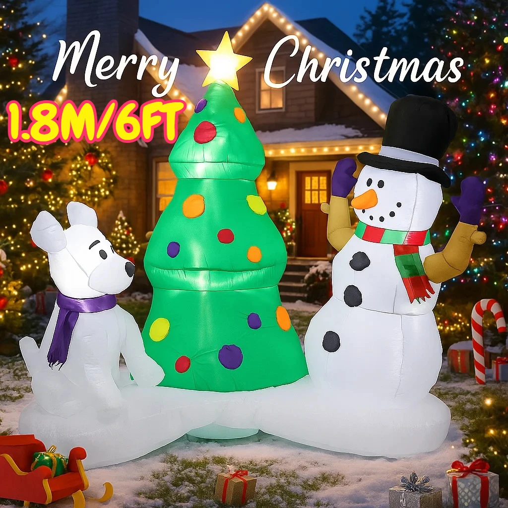 1.8M/6FT Christmas Snowman Dog with Tree Decorations Home Inflatable Toys with LED Lights Yard Xmas Ornaments Decor Outdoor
1.8M/6FT Christmas Snowman Dog with Tree Decorations Home Inflatable Toys with LED Lights Yard Xmas Ornaments Decor Outdoor