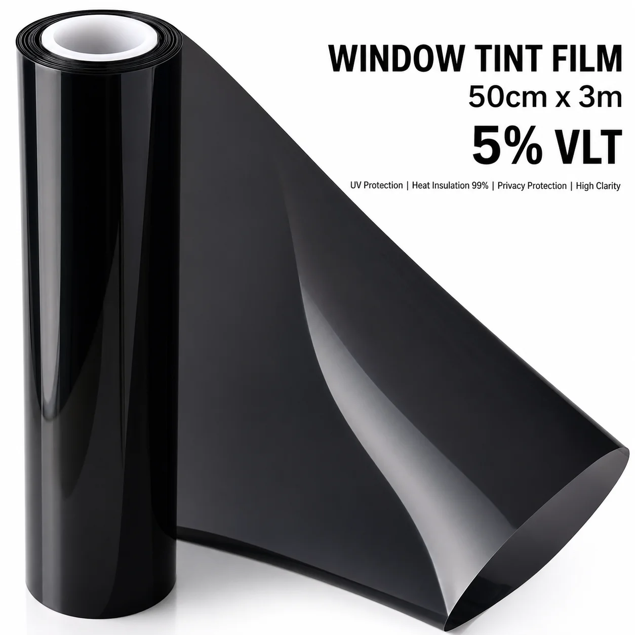 Car Window Tint Film Roll 50cmX300cm 5% VLT Deep Black Day Night Privacy Sun Protection Film Ceramic Van Heat Bubble IR Rear DIY
Car Window Tint Film Roll 50cmX300cm 5% VLT Deep Black Day Night Privacy Sun Protection Film Ceramic Van Heat Bubble IR Rear DIY
