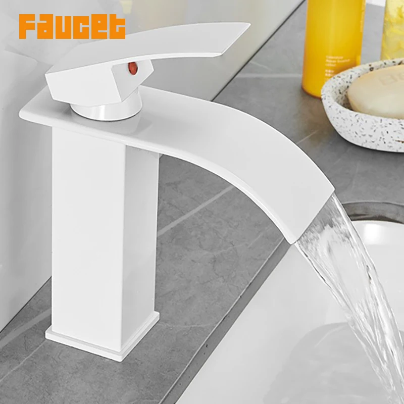 Faucet White Waterfall Nordic Flat Mouth Basin Faucet Modern Minimalist Bathroom Wash Basin Mixer Water Tap New Faucet
Faucet White Waterfall Nordic Flat Mouth Basin Faucet Modern Minimalist Bathroom Wash Basin Mixer Water Tap New Faucet