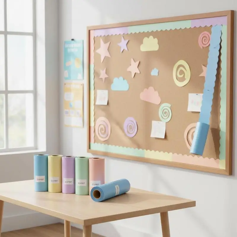 Scalloped Bulletin Board Trim 6 Rolls 196.8 Feet For School Classroom Wall Decoration, Pastel Colorful Boho Wavy Design, Cardstock Paper Material Decorative Edges
Scalloped Bulletin Board Trim 6 Rolls 196.8 Feet For School Classroom Wall Decoration, Pastel Colorful Boho Wavy Design, Cardstock Paper Material Decorative Edges