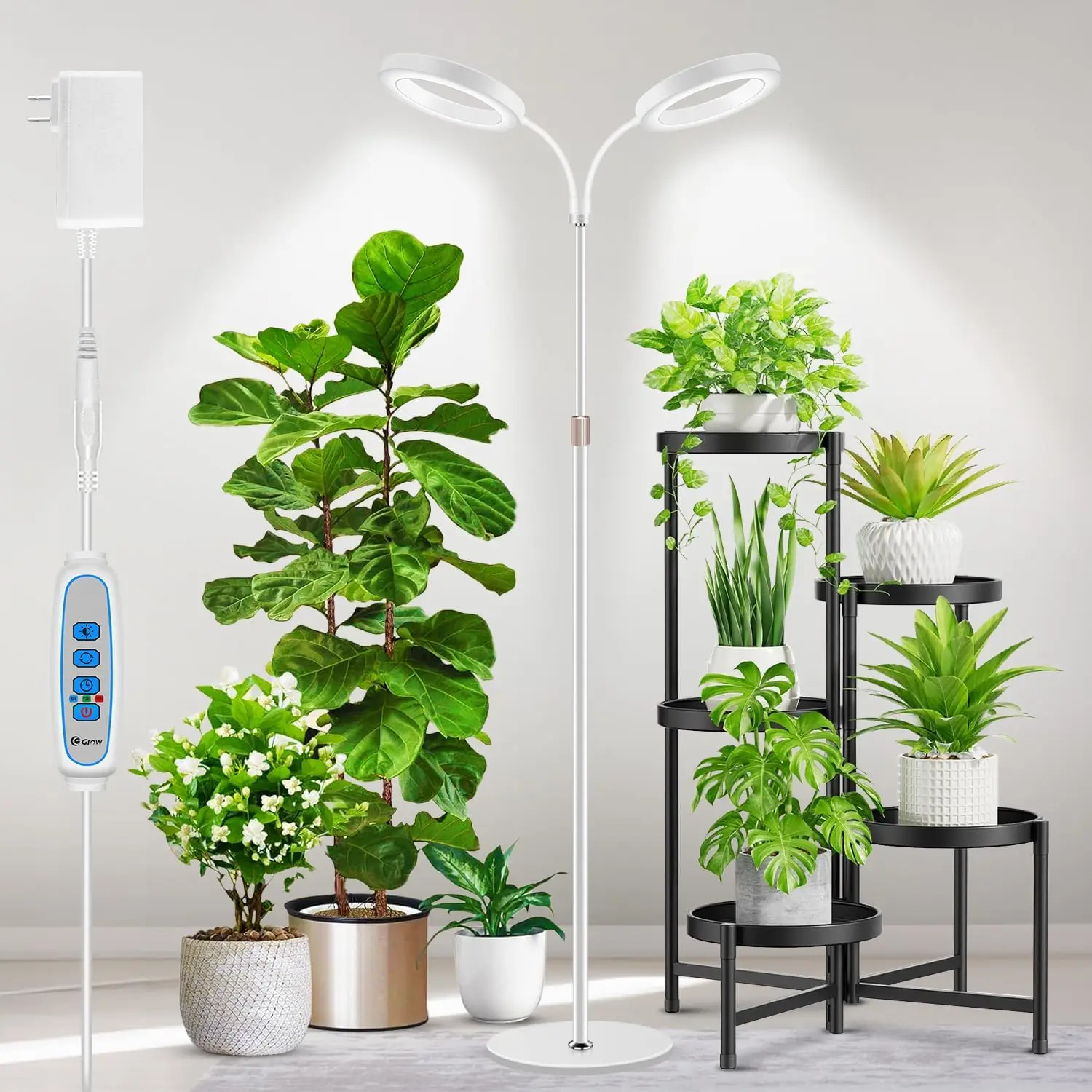 2-Head Full Spectrum Grow Light with 68" Adjustable Stand, 16H Timer for Indoor Plants
2-Head Full Spectrum Grow Light with 68" Adjustable Stand, 16H Timer for Indoor Plants