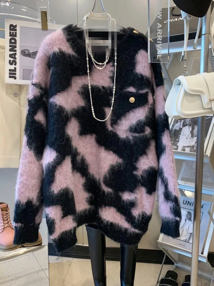 High Quality round Neck Pullover Cashmere Sweater Autumn Winter Elegant Purple Cow Pattern Golden Button Warm Comfortable Kni...
High Quality round Neck Pullover Cashmere Sweater Autumn Winter Elegant Purple Cow Pattern Golden Button Warm Comfortable Kni...