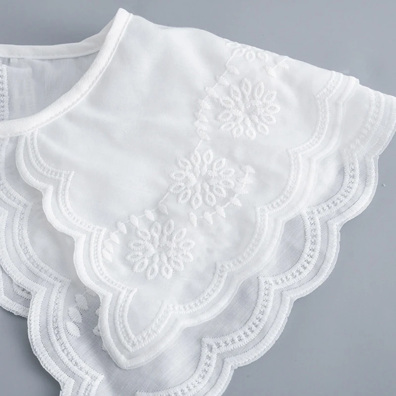 Women Layered Faux Collar Scarf Scalloped Trim Embroidery Neckline Lace-Up Shawl
Women Layered Faux Collar Scarf Scalloped Trim Embroidery Neckline Lace-Up Shawl