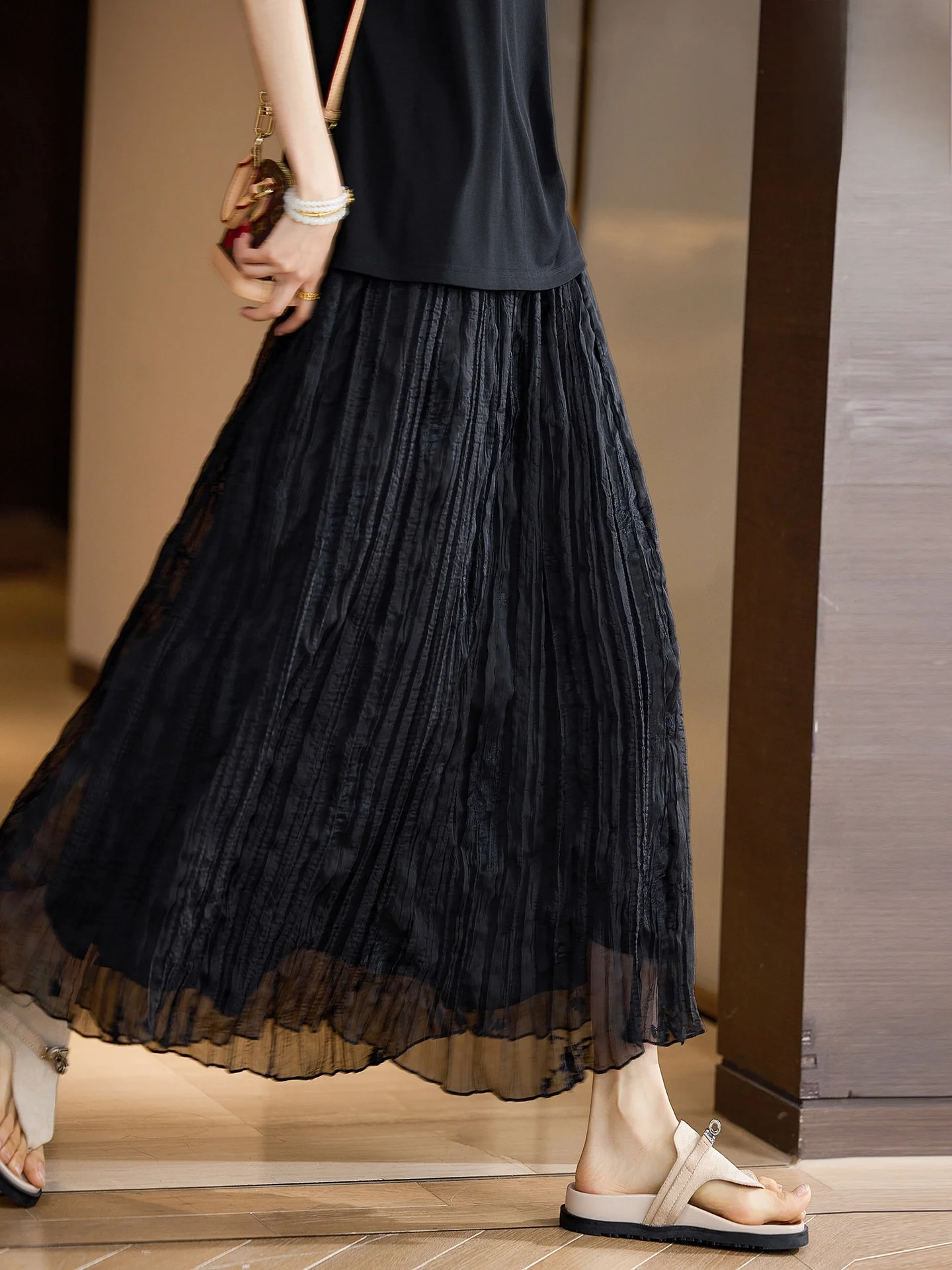 Elegant Embroidered Pleated Chiffon Half Skirt Women's plus Size Spring New Long Skirt Street Style Loose Fit Straight Cut
Elegant Embroidered Pleated Chiffon Half Skirt Women's plus Size Spring New Long Skirt Street Style Loose Fit Straight Cut