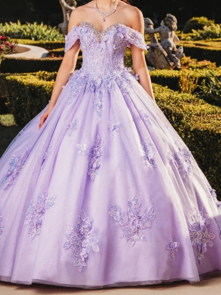 Customized Elegant Lilac Women Prom Dresses Off Shoulder Lace Applique Corset Long Quinceanera 15 Formal Evneing Wedding Party
Customized Elegant Lilac Women Prom Dresses Off Shoulder Lace Applique Corset Long Quinceanera 15 Formal Evneing Wedding Party