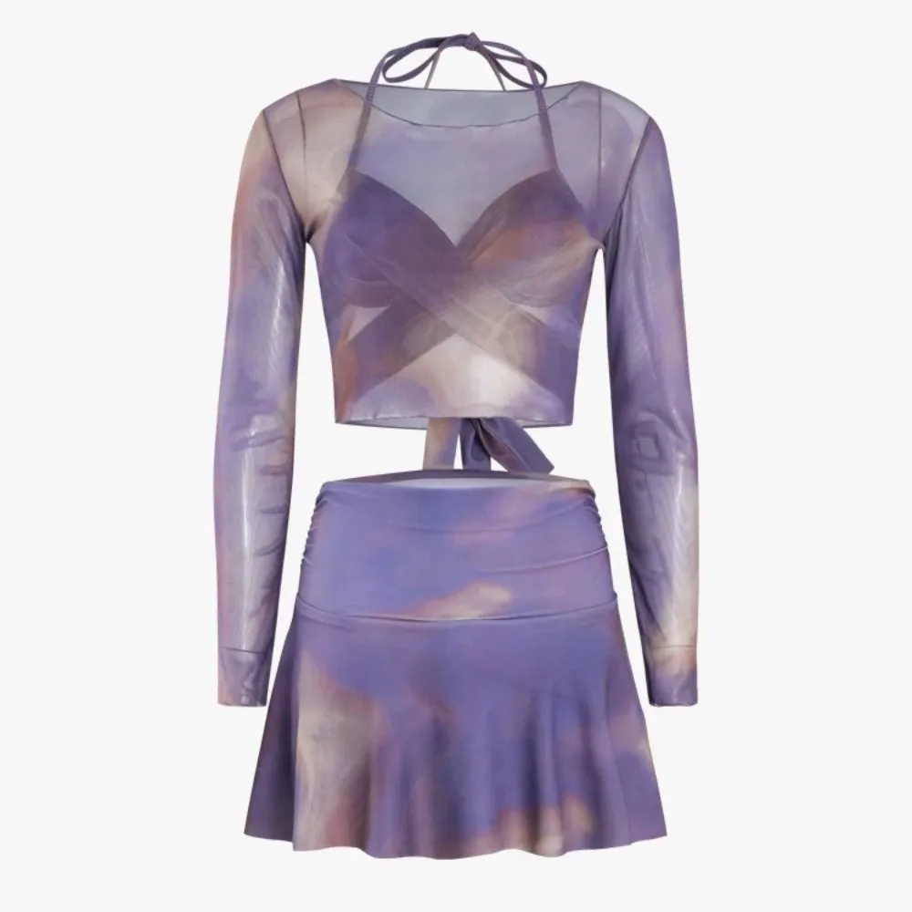 Ins Tie-dye 3 in 1 Swimwear Set Sun Protection Purple Long Sleeve Swimsuit Beachwear camisole Bikini Bathing Suit Vacation
Ins Tie-dye 3 in 1 Swimwear Set Sun Protection Purple Long Sleeve Swimsuit Beachwear camisole Bikini Bathing Suit Vacation