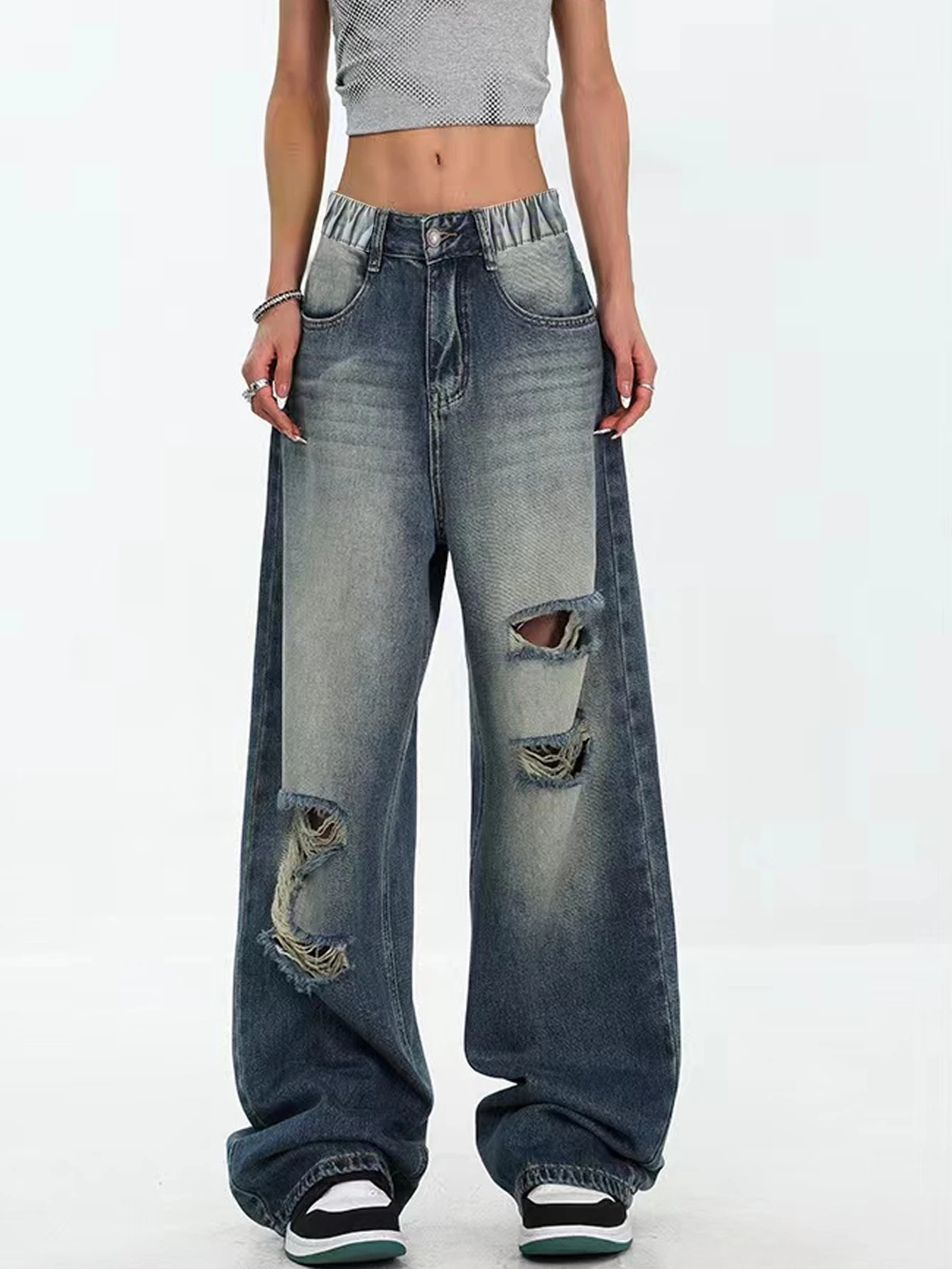 Teenage Girls Boys Loose Straight Leg Jeans Fashion Washed Hole Casual Wide Leg Long Jeans for Middle to Large Children
Teenage Girls Boys Loose Straight Leg Jeans Fashion Washed Hole Casual Wide Leg Long Jeans for Middle to Large Children