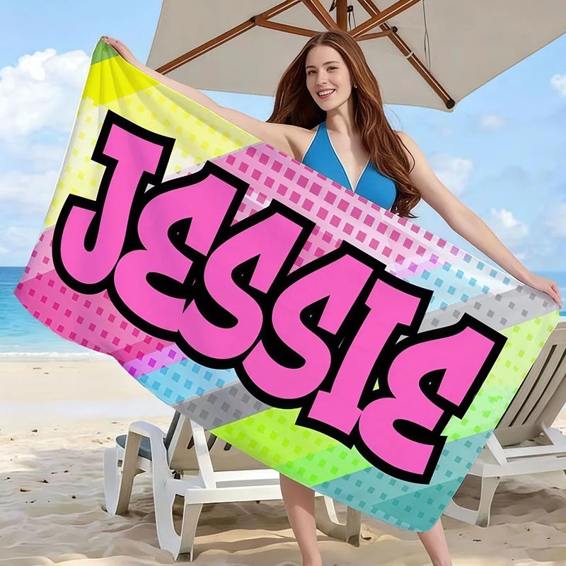 Beach Towel Personalized Text Polyester Quick Dry Bath Towels Sand Free Pool Towel for Family Trip Summer Seaside Vacation
Beach Towel Personalized Text Polyester Quick Dry Bath Towels Sand Free Pool Towel for Family Trip Summer Seaside Vacation