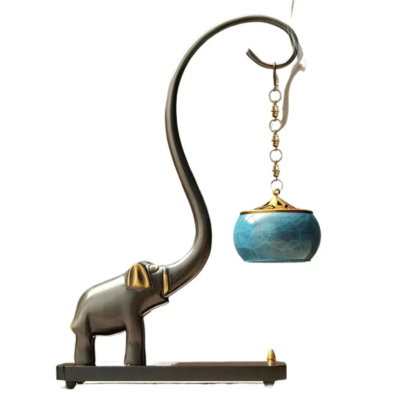 New Chinese Creative Bronze Elephant Backflow Fragrance Aromatherapy Stove Living Room Tea Table Office Decoration
New Chinese Creative Bronze Elephant Backflow Fragrance Aromatherapy Stove Living Room Tea Table Office Decoration