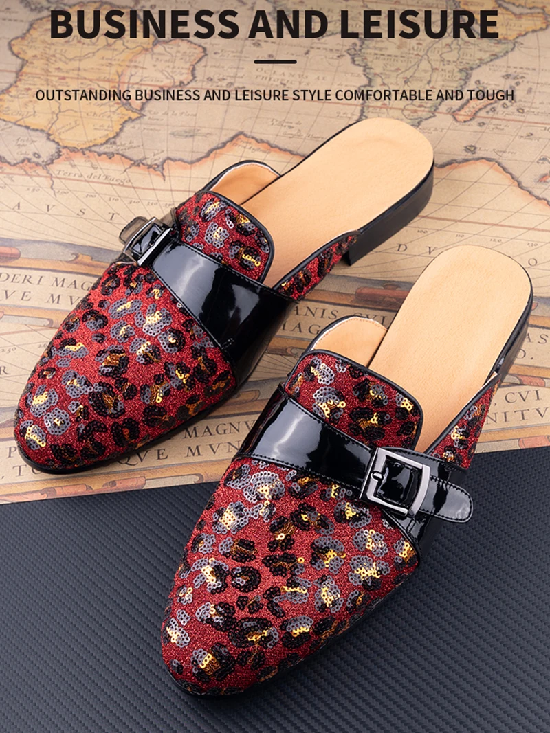 Luxury Moccasins Men Slippers Casual Sequin Cloth Men Slipper Black Red Loafers Man Hide Toes Shoes Outdoor Slipper Male Shoes
Luxury Moccasins Men Slippers Casual Sequin Cloth Men Slipper Black Red Loafers Man Hide Toes Shoes Outdoor Slipper Male Shoes