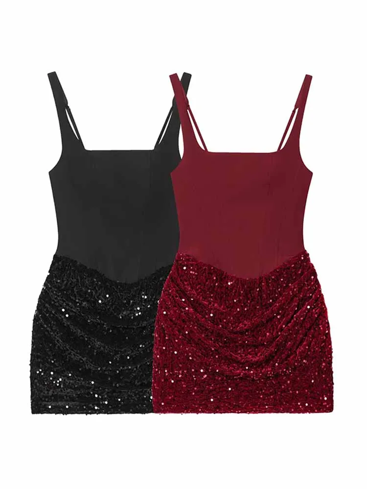HH Woman Summer New Fashion Casual Party Sleeveless Sequin Decoration Hip Covering Suspender Dress Female Temperament Sexy Dress
HH Woman Summer New Fashion Casual Party Sleeveless Sequin Decoration Hip Covering Suspender Dress Female Temperament Sexy Dress
