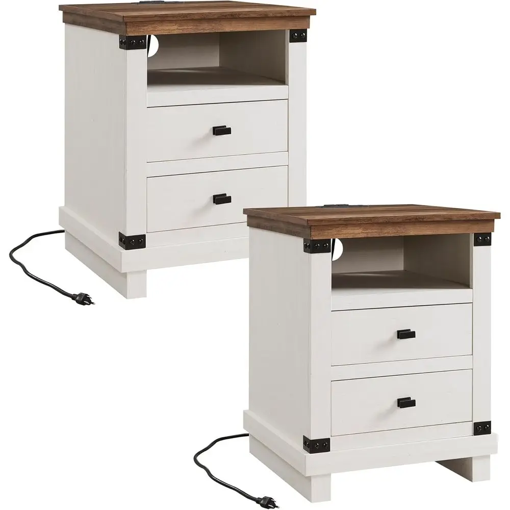 armhouse Nightstand Set o 2 with Charging Station, 18" Rustic Night Stand with 2 Storage Ders, Wood End Table or Bedroom, Living
armhouse Nightstand Set o 2 with Charging Station, 18" Rustic Night Stand with 2 Storage Ders, Wood End Table or Bedroom, Living