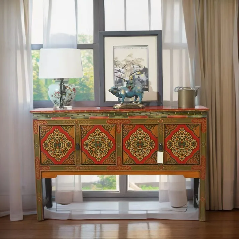 DSA Chinese-style elm wood painted entryway counter, Tibetan-style painted cabinet, Buddhist hall, antique-style distressed
DSA Chinese-style elm wood painted entryway counter, Tibetan-style painted cabinet, Buddhist hall, antique-style distressed