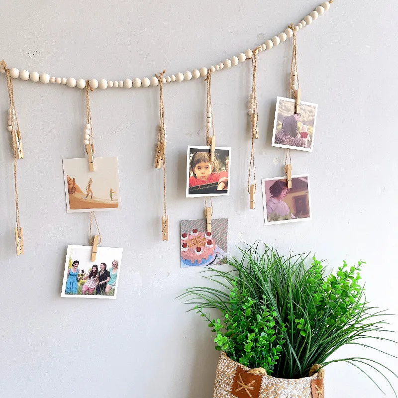 Wooden Photo Display Hanging Garlands with Linen Rope Bead Clip for Birthday Wedding Anniversary Home Photo Wall Decorations
Wooden Photo Display Hanging Garlands with Linen Rope Bead Clip for Birthday Wedding Anniversary Home Photo Wall Decorations