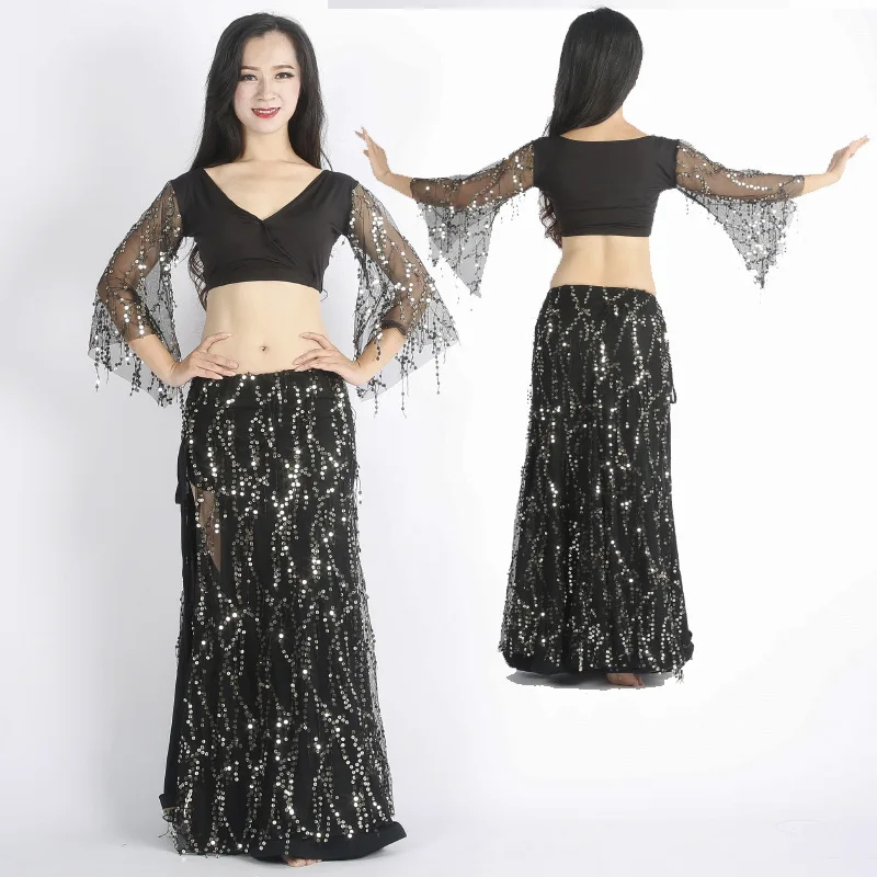 Belly Dance Performance Costume Sexy Top Split Skirt Practice Costume 2 Piece Shinny Sequin Tassel Stage Performace Show Clothes
Belly Dance Performance Costume Sexy Top Split Skirt Practice Costume 2 Piece Shinny Sequin Tassel Stage Performace Show Clothes