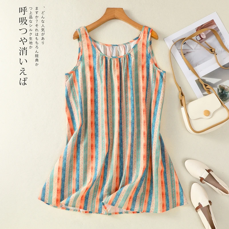 Summer Striped Cotton And Linen Tank Top Vest Women Camisole Crop Top Casual Loose Sleeveless Top Patchwork Camis
Summer Striped Cotton And Linen Tank Top Vest Women Camisole Crop Top Casual Loose Sleeveless Top Patchwork Camis