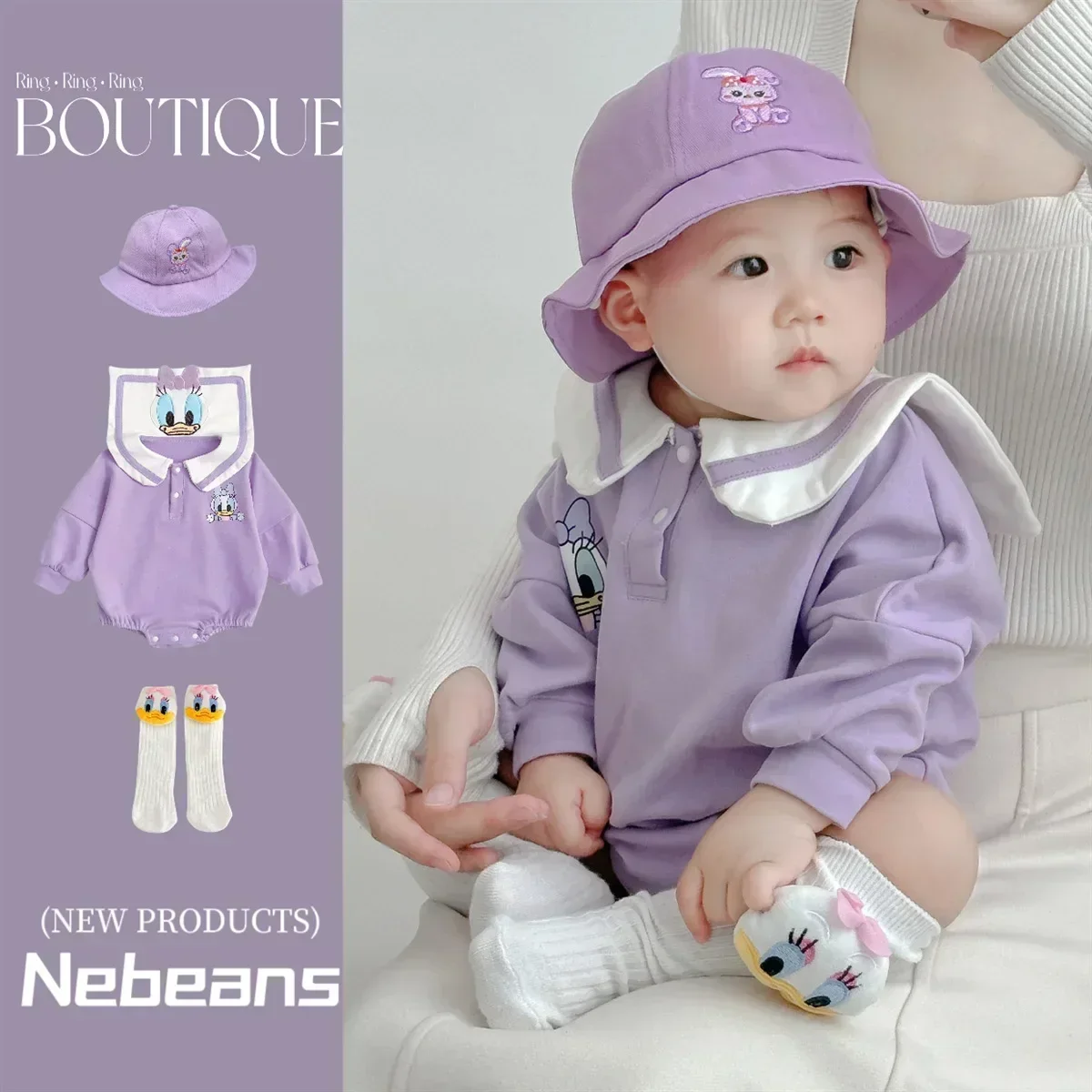 Newborn Baby Boys Long Sleeve Romper + Hat + Sock 3PCS Girls Jumpsuit Clothes Set Cartoon Donald Daisy Duck Infant Bodysuit 0-2T
Newborn Baby Boys Long Sleeve Romper + Hat + Sock 3PCS Girls Jumpsuit Clothes Set Cartoon Donald Daisy Duck Infant Bodysuit 0-2T