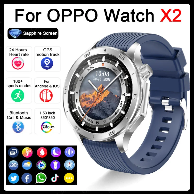 Для OPPO WATCH X2 MXA Смарт-часы Мужские 1,53-дюймовый HD-экран GPS Track Компас Bluetooth Вызов Водонепроницаемые умные часы для спорта на открытом воздухе
Для OPPO WATCH X2 MXA Смарт-часы Мужские 1,53-дюймовый HD-экран GPS Track Компас Bluetooth Вызов Водонепроницаемые умные часы для спорта на открытом воздухе