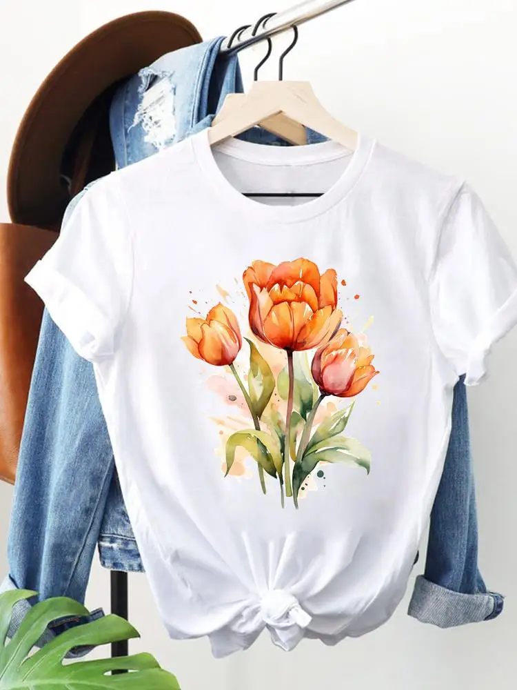 Sweet Flower Style Graphic T-shirts Top Print Short Sleeve Woman Casual Women's Clothing Tshirts Fashion Printing Tee
Sweet Flower Style Graphic T-shirts Top Print Short Sleeve Woman Casual Women's Clothing Tshirts Fashion Printing Tee