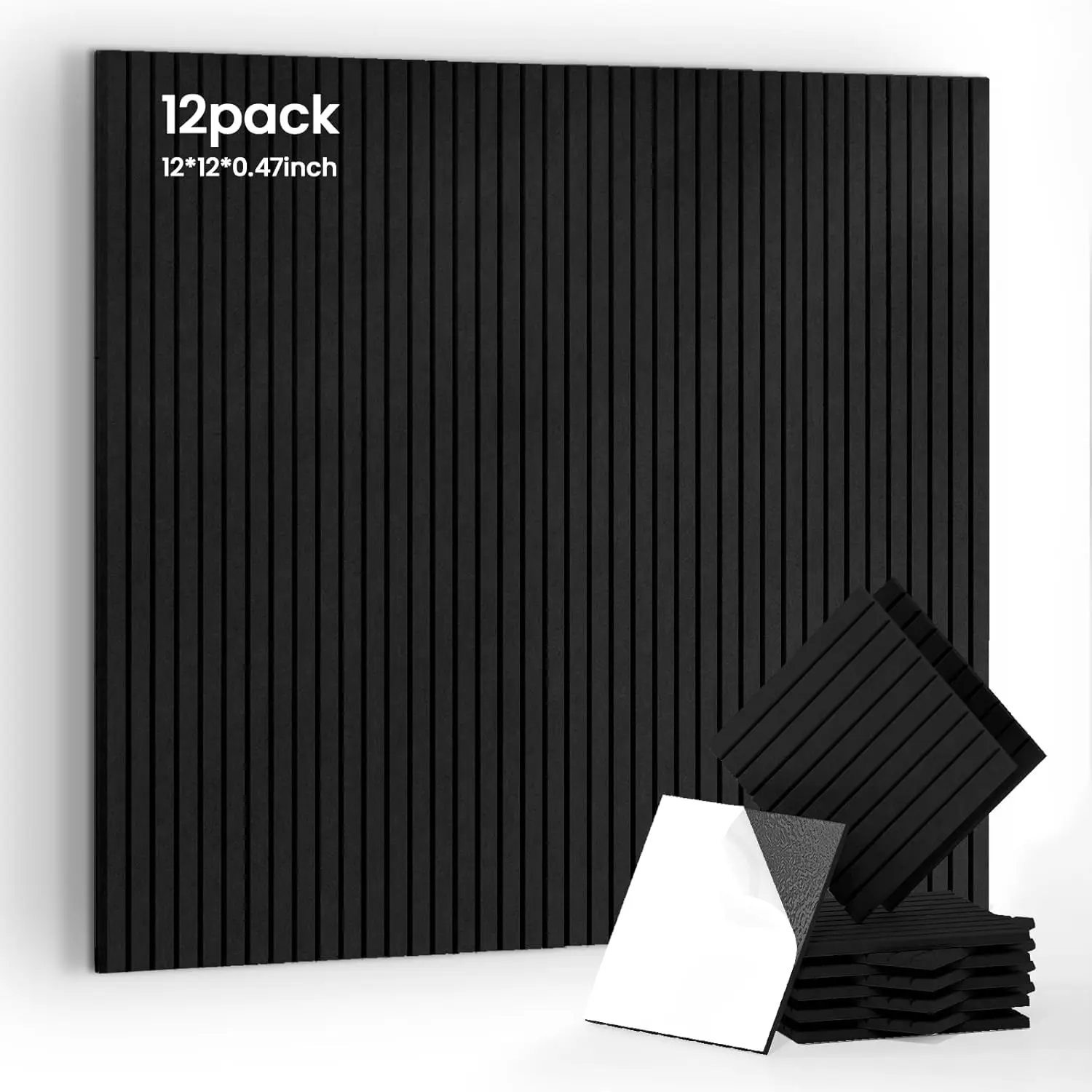 12 Pack Self-Adhesive Acoustic Panels, 0.47inch Thick Soundproof Wall Panels for Office, Studio, Home - Black
12 Pack Self-Adhesive Acoustic Panels, 0.47inch Thick Soundproof Wall Panels for Office, Studio, Home - Black