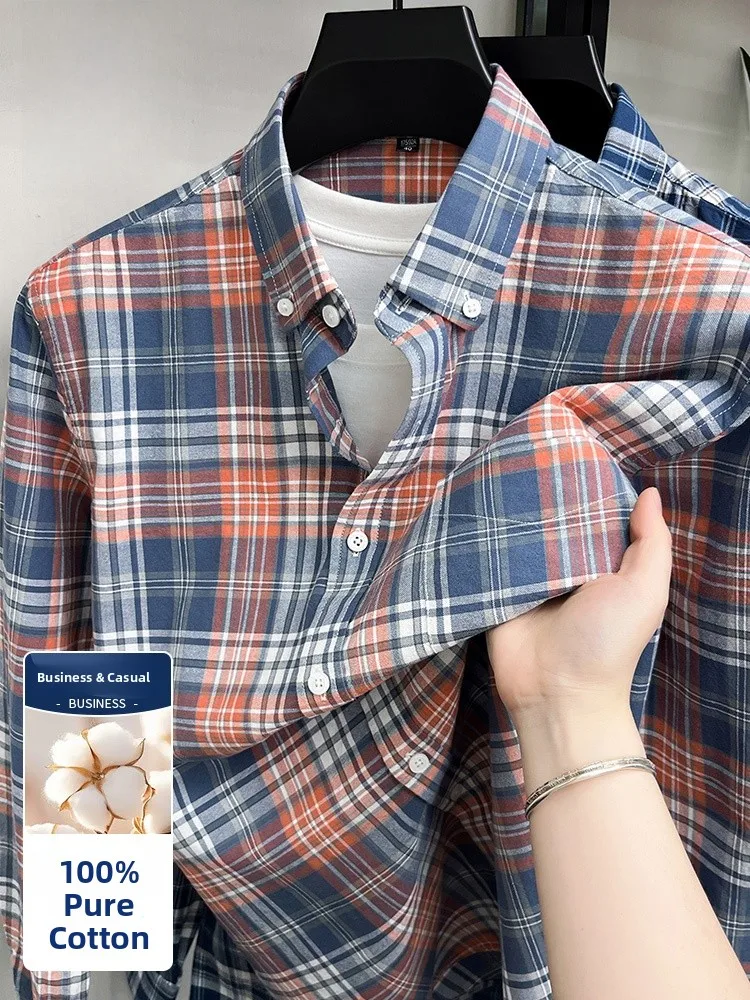 Lormen Men's Double-Sided Brued Pure Cotton Long Sve irt Thin Busin Casual Plaid Base Layer irt Spring Autumn
Lormen Men's Double-Sided Brued Pure Cotton Long Sve irt Thin Busin Casual Plaid Base Layer irt Spring Autumn