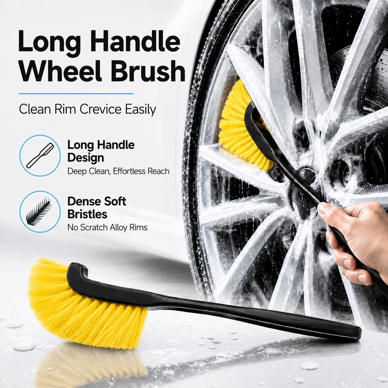 Long Handle Wheel Rim Cleaning Brush Anti Scratch Dense Bristle Deep Gap Cleaner Remove Brake Dust Auto Detailing Accessory
Long Handle Wheel Rim Cleaning Brush Anti Scratch Dense Bristle Deep Gap Cleaner Remove Brake Dust Auto Detailing Accessory