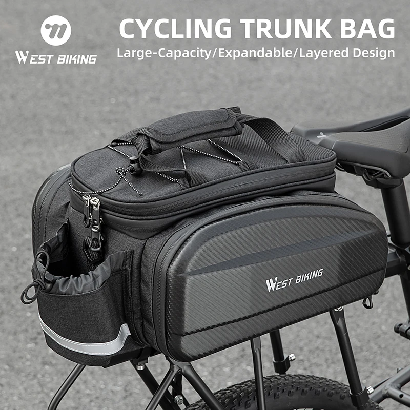 WEST BIKING Bicycle Rear Seat Bag Hard Shell Large Capacity Cycling Trunk MTB Road Bike Pannier Expandable Cycling Rear Rack Bag
WEST BIKING Bicycle Rear Seat Bag Hard Shell Large Capacity Cycling Trunk MTB Road Bike Pannier Expandable Cycling Rear Rack Bag