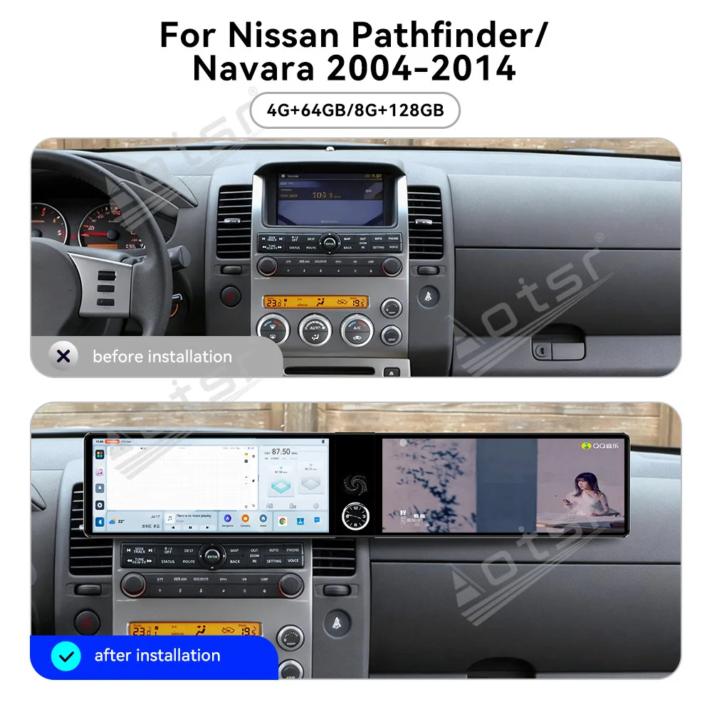 For Nissan Pathfinder Navara 2004-2014 12.3" Dual Screen Car Radio Car Multimedia Video Player GPS Navigation Carplay Unit WIFI
For Nissan Pathfinder Navara 2004-2014 12.3" Dual Screen Car Radio Car Multimedia Video Player GPS Navigation Carplay Unit WIFI