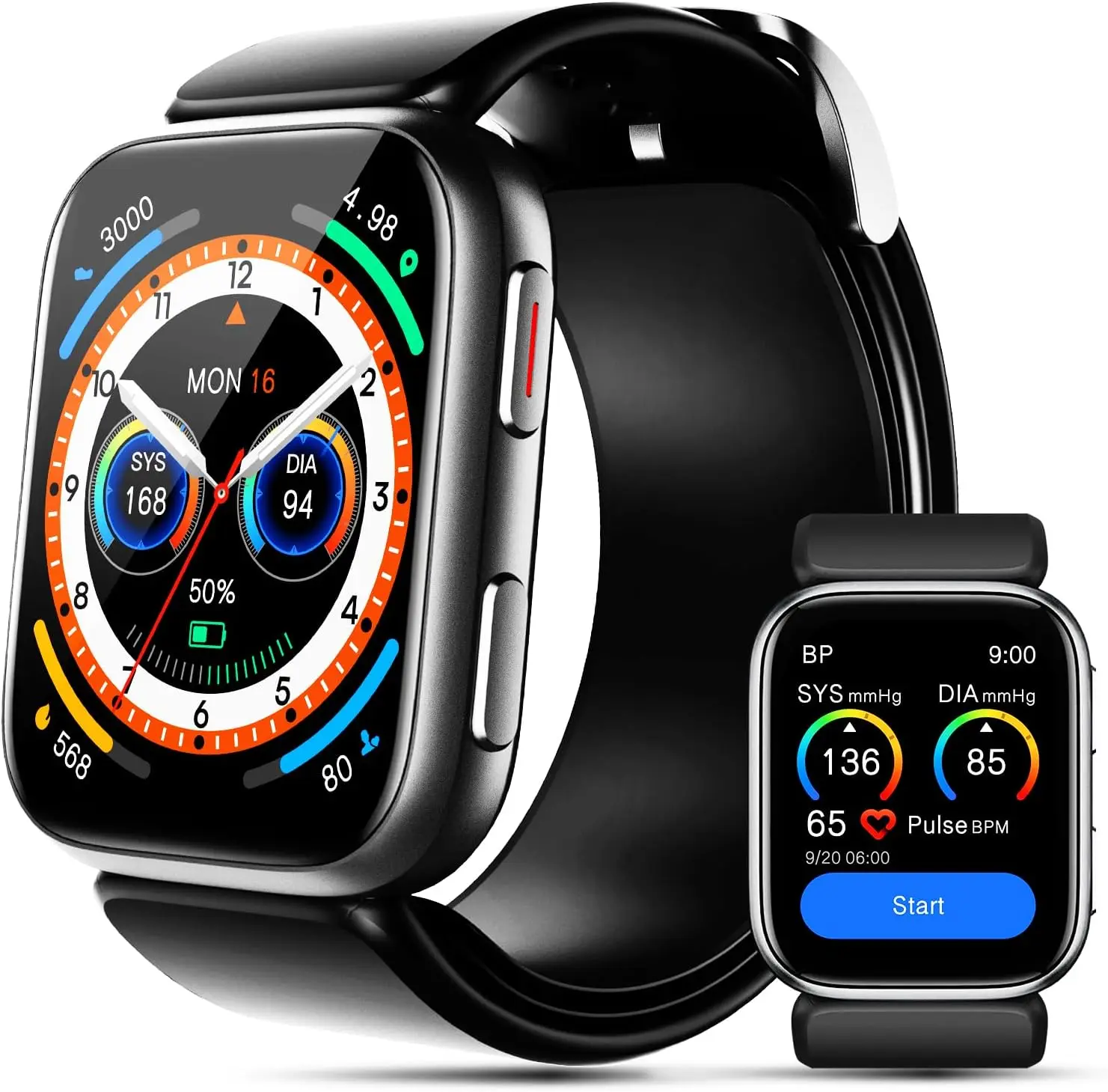 Smart Watch with Blood Pressure Monitor, 1.95" Air Pump Cuff, Sleep & Heart Rate Tracker, Pedometer, Data Sharing, Reminder
Smart Watch with Blood Pressure Monitor, 1.95" Air Pump Cuff, Sleep & Heart Rate Tracker, Pedometer, Data Sharing, Reminder