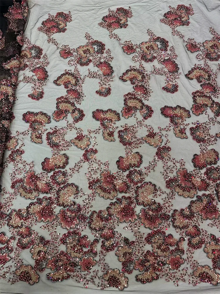 Latest African Beaded Lace Fabric 2026 High-Quality Nigerian Sequins Lace Fabric for Women's Evening Wedding Dresses
Latest African Beaded Lace Fabric 2026 High-Quality Nigerian Sequins Lace Fabric for Women's Evening Wedding Dresses