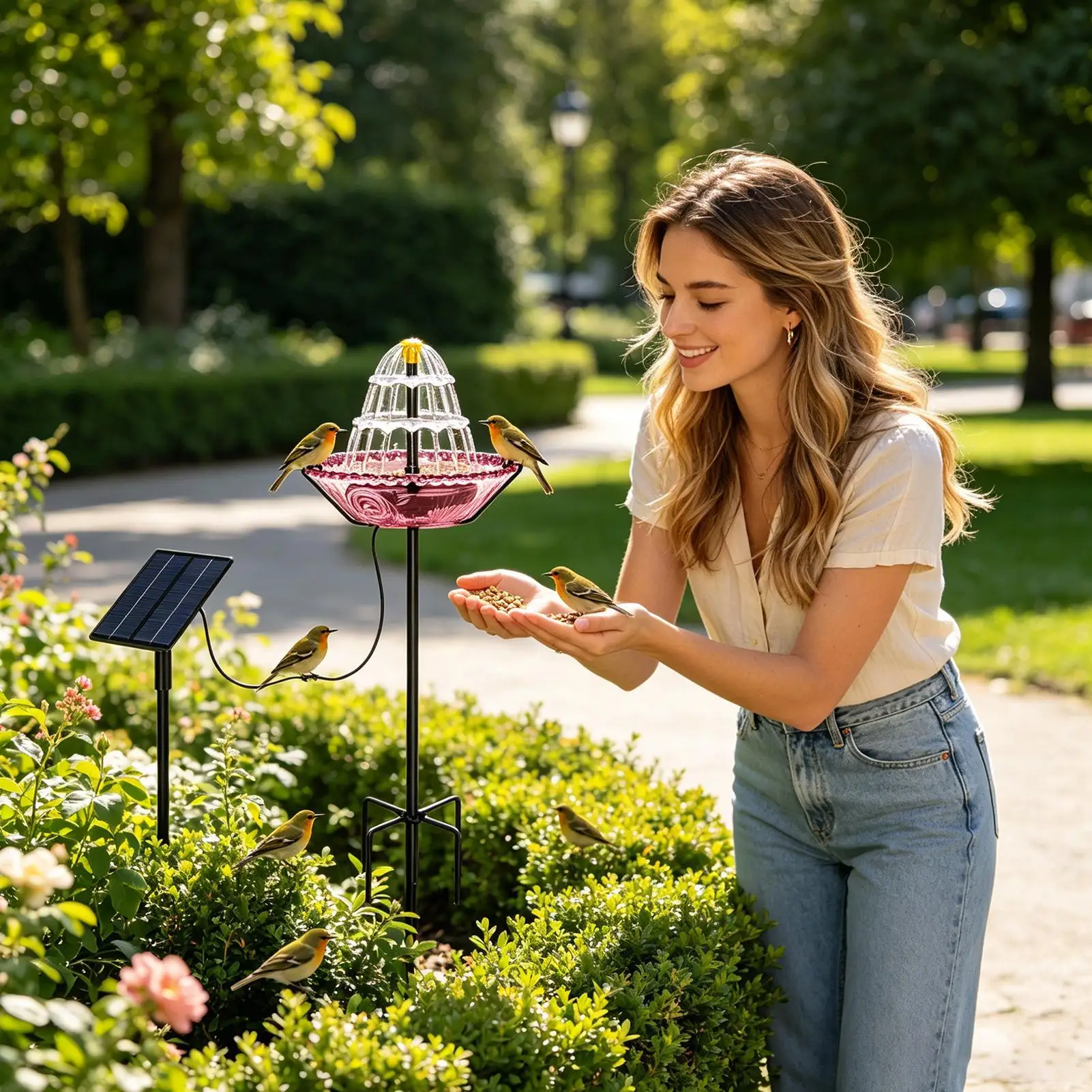 Solar Fountain Bird Bath Garden Decor Birdbath Outdoor Hummingbird Waterer For Homeowners Nature Lovers Backyard Patio Deck
Solar Fountain Bird Bath Garden Decor Birdbath Outdoor Hummingbird Waterer For Homeowners Nature Lovers Backyard Patio Deck