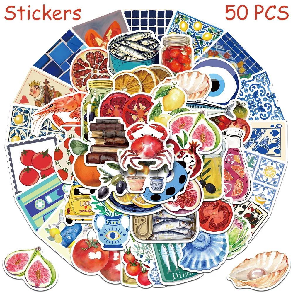 50pcs Retro Mediterranean Tomato Stickers Decals For Phone Notebook Refrigerator Skateboard DIY Aesthetic Waterproof Stickers
50pcs Retro Mediterranean Tomato Stickers Decals For Phone Notebook Refrigerator Skateboard DIY Aesthetic Waterproof Stickers