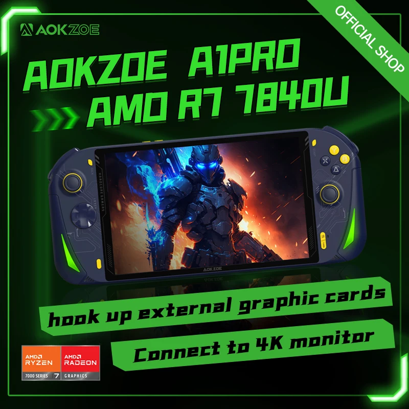 AOKZOE A1 Pro 8" Handheld Game Console Laptop AMD Ryzen 7 7840U Mini PC LPDDR5X WiFi6 Touch Screen Notebook
AOKZOE A1 Pro 8" Handheld Game Console Laptop AMD Ryzen 7 7840U Mini PC LPDDR5X WiFi6 Touch Screen Notebook