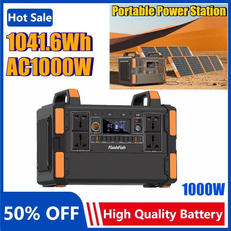 1000W Portable Power Station LFP Battery Solar Generator Electric Power Bank USB Type-C AC Lifepo4 for Home Camping High-power
1000W Portable Power Station LFP Battery Solar Generator Electric Power Bank USB Type-C AC Lifepo4 for Home Camping High-power