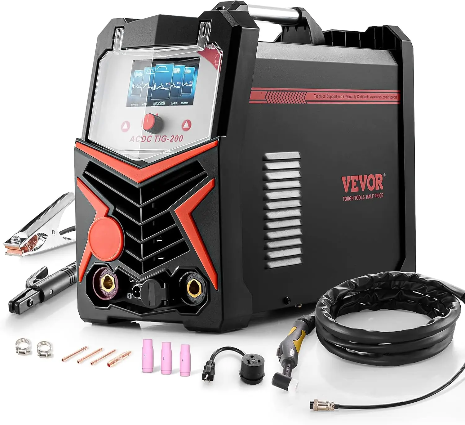 Welder, 200A 6-In-1 Aluminum Welding Machine (LED Display) - AC TIG/DC TIG/AC Pulse TIG/DC Pulse TIG/Spot TIG/MMA(Stic
Welder, 200A 6-In-1 Aluminum Welding Machine (LED Display) - AC TIG/DC TIG/AC Pulse TIG/DC Pulse TIG/Spot TIG/MMA(Stic