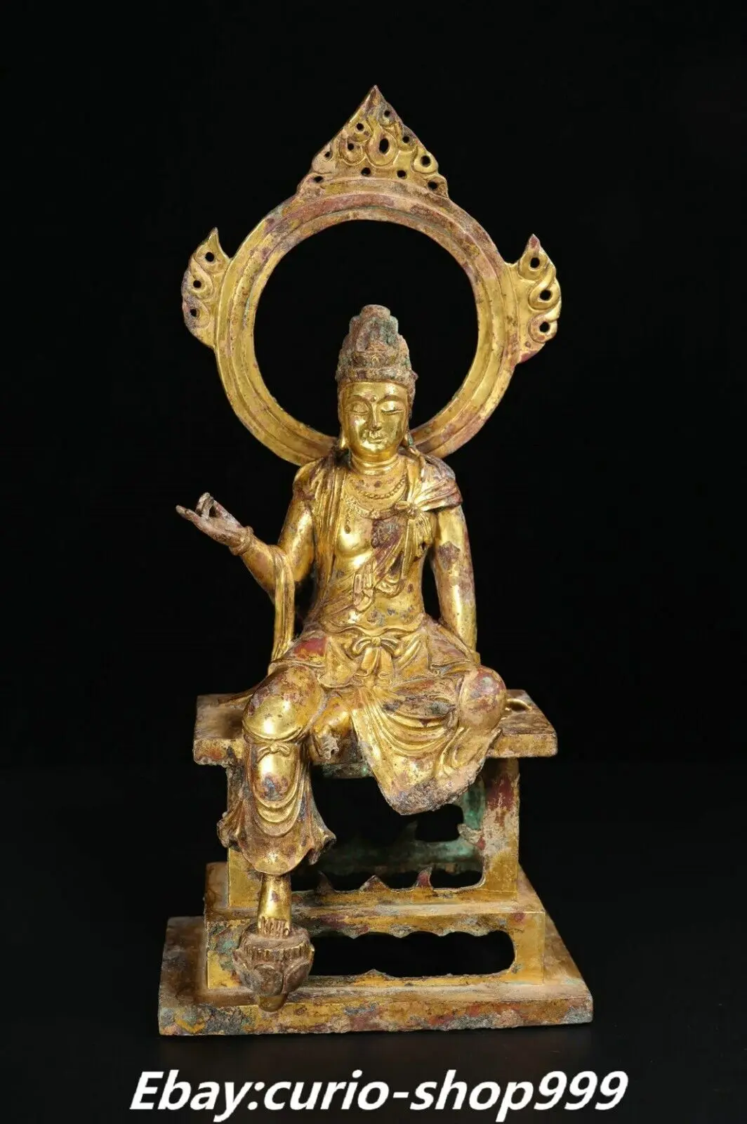 12.5 Inch Old Xizang Pure Bronze Gold Guanyin Bodhisattva Muse Statue Sculpture gilded Brass
12.5 Inch Old Xizang Pure Bronze Gold Guanyin Bodhisattva Muse Statue Sculpture gilded Brass