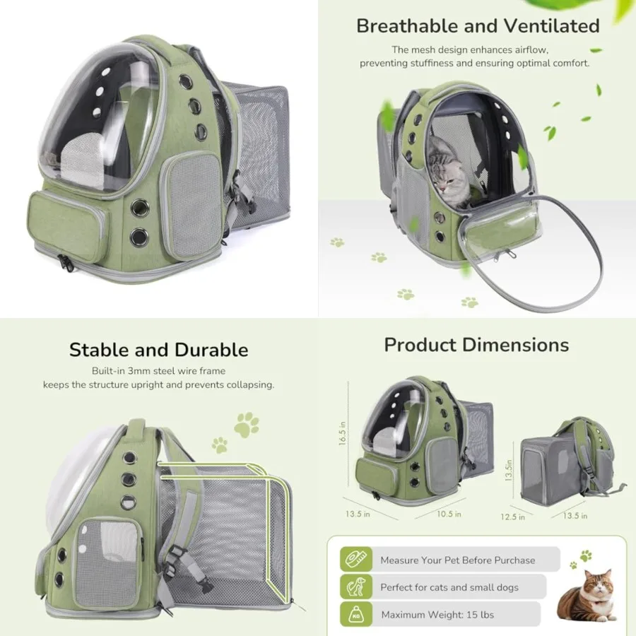 Cat Backpack Carrier for Large Cats, Expandable Cat Bubble Backpack, Dog Carriers for Small Medium Dogs, Airline Approved Pet C
Cat Backpack Carrier for Large Cats, Expandable Cat Bubble Backpack, Dog Carriers for Small Medium Dogs, Airline Approved Pet C