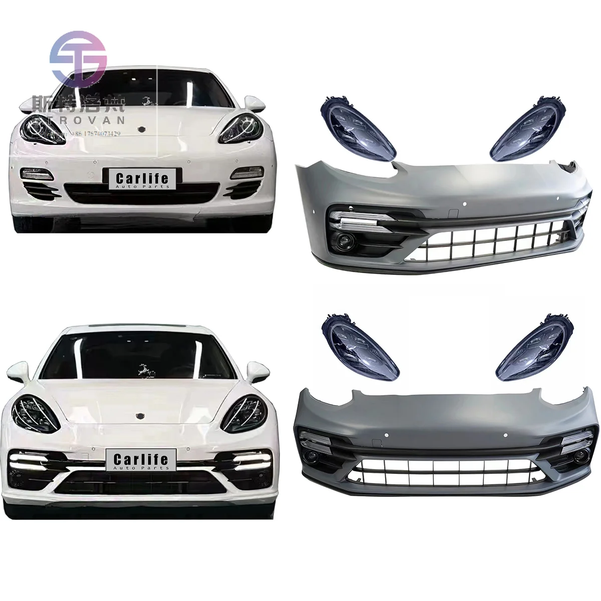 New Design Conversion Bumpers Body Kit with Light for Porshe Panamera 970.1 970.2 2010-2017 Facelift to 971.2 2022 Turbos.
New Design Conversion Bumpers Body Kit with Light for Porshe Panamera 970.1 970.2 2010-2017 Facelift to 971.2 2022 Turbos.